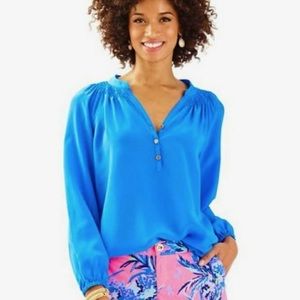 Lilly Pulitzer Elsa Top in Ocean Blue
